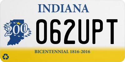IN license plate 062UPT