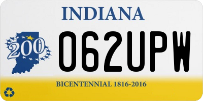 IN license plate 062UPW
