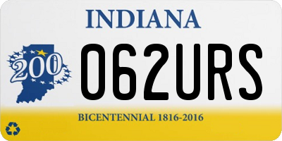 IN license plate 062URS