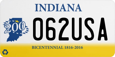 IN license plate 062USA
