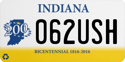 IN license plate 062USH