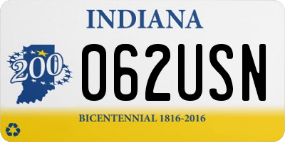 IN license plate 062USN