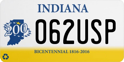 IN license plate 062USP