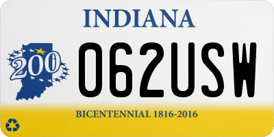 IN license plate 062USW
