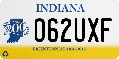 IN license plate 062UXF