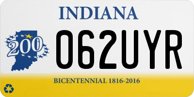 IN license plate 062UYR