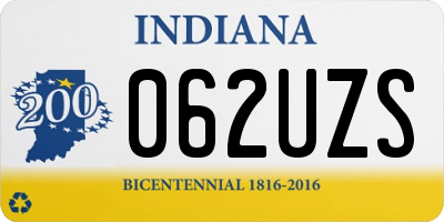 IN license plate 062UZS