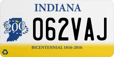 IN license plate 062VAJ