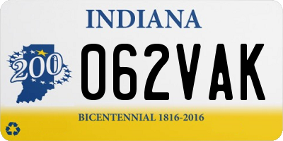 IN license plate 062VAK