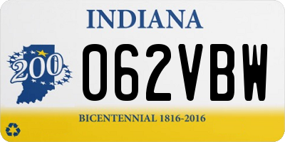 IN license plate 062VBW