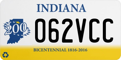 IN license plate 062VCC