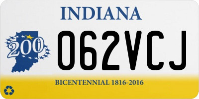 IN license plate 062VCJ