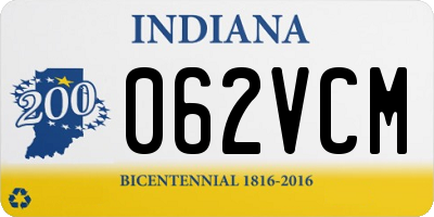 IN license plate 062VCM