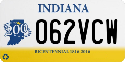 IN license plate 062VCW