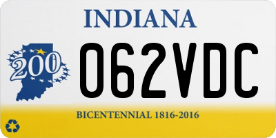 IN license plate 062VDC