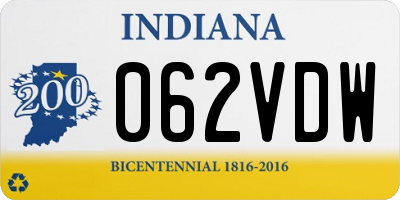 IN license plate 062VDW