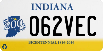 IN license plate 062VEC