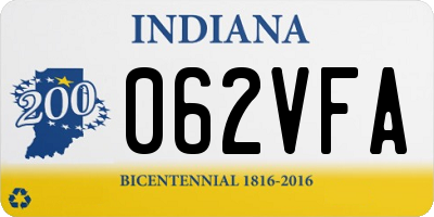 IN license plate 062VFA