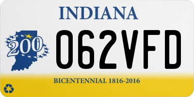 IN license plate 062VFD