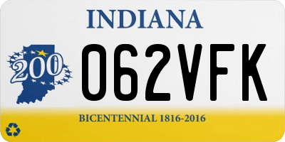 IN license plate 062VFK