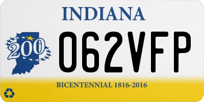 IN license plate 062VFP