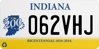 IN license plate 062VHJ