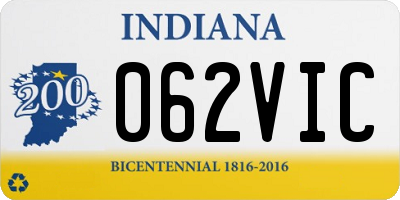 IN license plate 062VIC