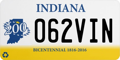 IN license plate 062VIN