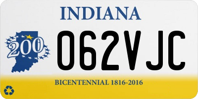 IN license plate 062VJC