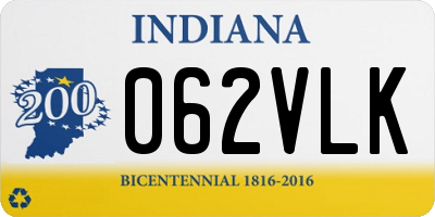 IN license plate 062VLK