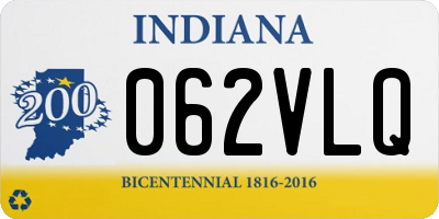 IN license plate 062VLQ