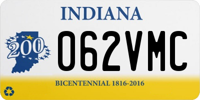 IN license plate 062VMC