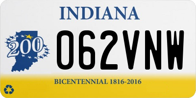IN license plate 062VNW