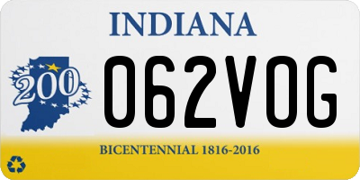 IN license plate 062VOG