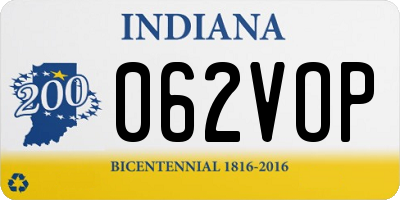 IN license plate 062VOP