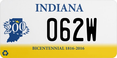 IN license plate 062W