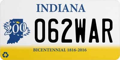 IN license plate 062WAR