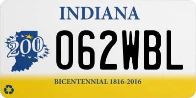 IN license plate 062WBL