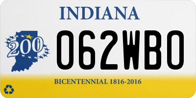 IN license plate 062WBO