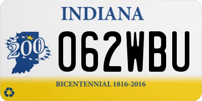 IN license plate 062WBU