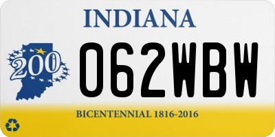 IN license plate 062WBW