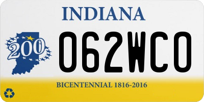 IN license plate 062WCO