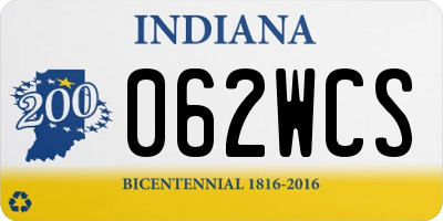 IN license plate 062WCS