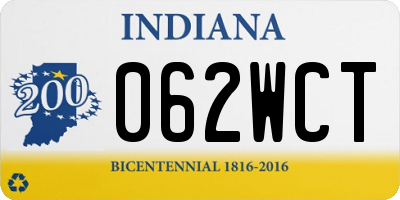 IN license plate 062WCT