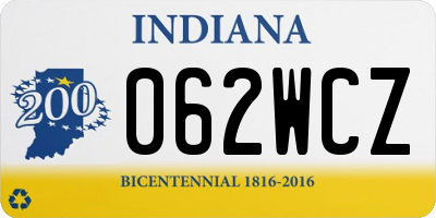 IN license plate 062WCZ