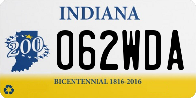 IN license plate 062WDA