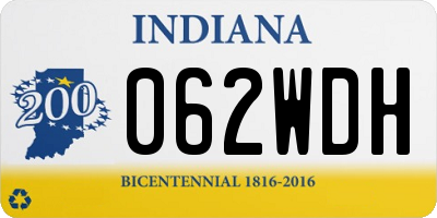 IN license plate 062WDH