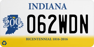 IN license plate 062WDN