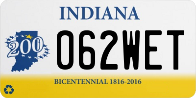 IN license plate 062WET