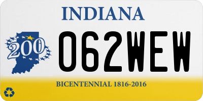 IN license plate 062WEW